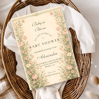 Vintage Rose Botanical Baby Shower
