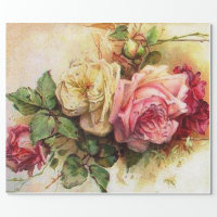 Vintage Rose Bouquet Wrapping Paper