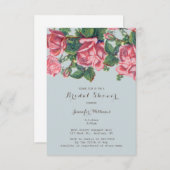 Vintage rose bridal shower invitations (Front/Back)