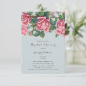 Vintage rose bridal shower invitations (Standing Front)