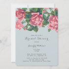 Vintage rose bridal shower invitations