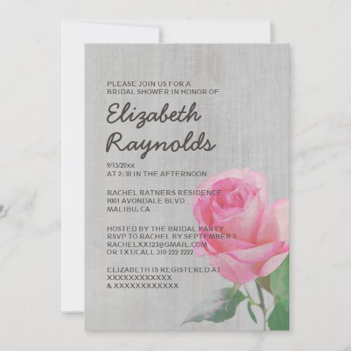 Vintage Rose Bridal Shower Invitations