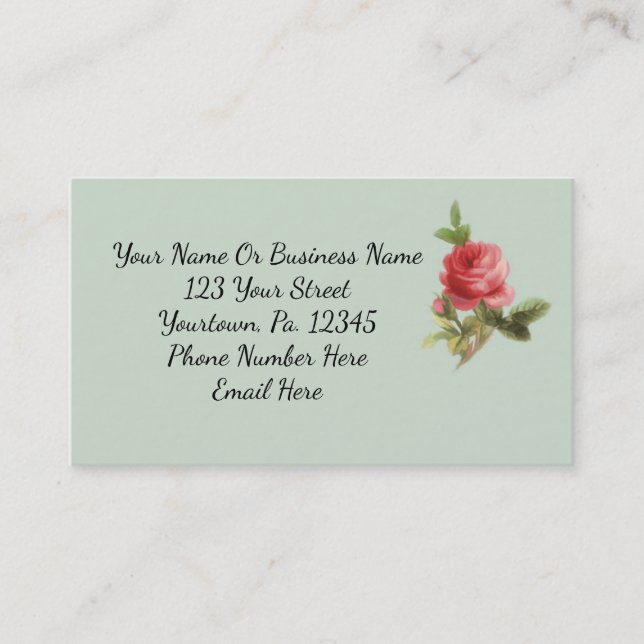 Vintage Rose Business Card (Front)