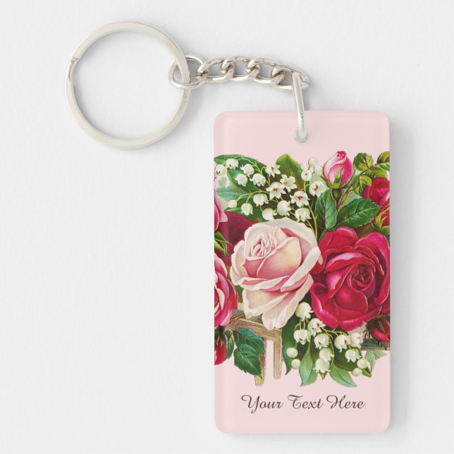 Vintage Rose Cart Keychain (Front)