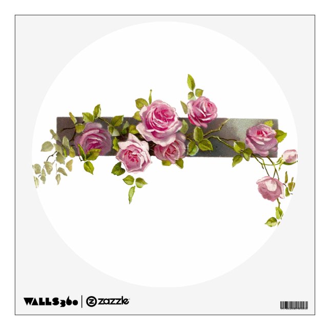 Vintage Rose Cascade Wall Sticker (Front)