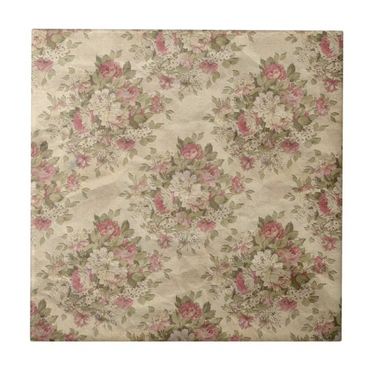 Vintage Rose Ceramic Tile | Zazzle