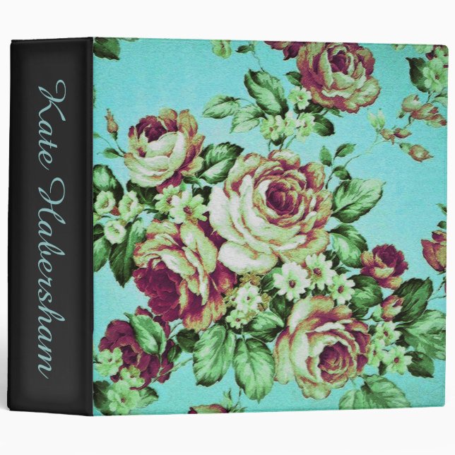 Vintage Rose Chic Monogram Binder (Front/Spine)