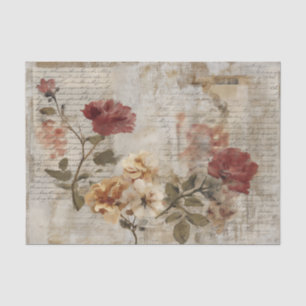 Vintage Rose Collage Floral Tissue Paper