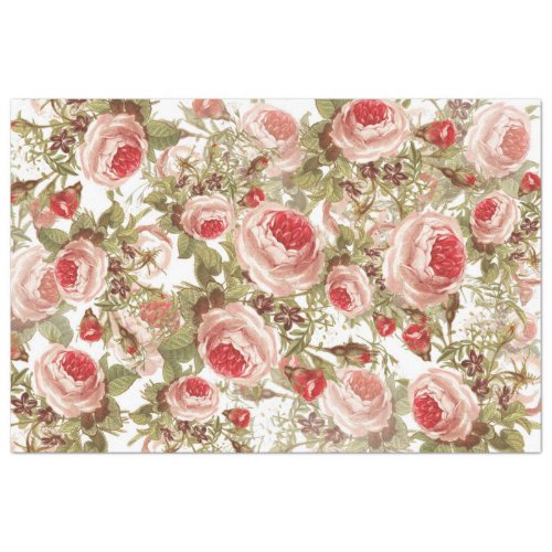 Vintage Rose Collage Tissue Tissue Paper