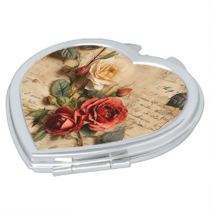 Vintage Rose Compact Mirror