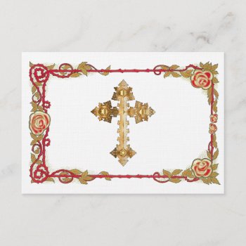 Vintage Rose Cross Save The Date by RiverJude at Zazzle
