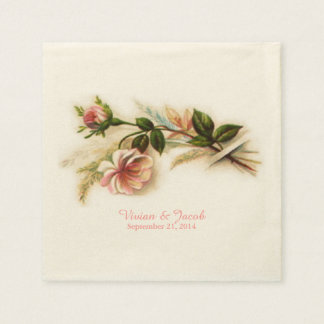 Vintage Wedding Paper Napkins Zazzle Vintage Rose Custom Wedding Napkins