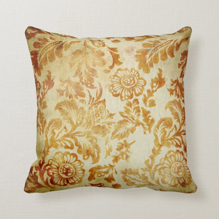 Vintage Rose Damask Pattern Pillow