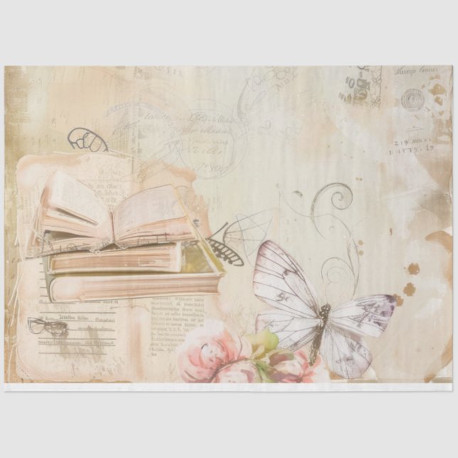 Vintage Rose Decoupage Tissue Paper (Front)