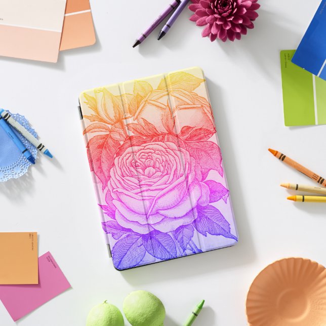 Vintage Rose Design iPad Pro Cover (Desk)