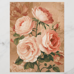 Vintage Rose design scrapbook and craft paper