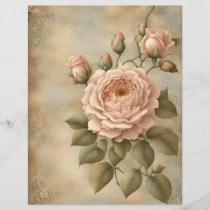 Vintage Rose design scrapbook and craft paper