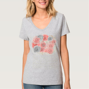 Vintage Rose Design T shirt for Womem