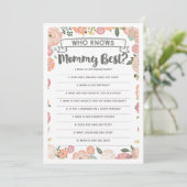 Vintage Rose Double Sided Baby Shower Game Invitation (Standing Front)