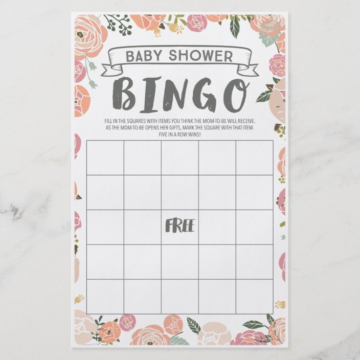 Vintage Rose Double Sided Baby Shower Games Flyer Zazzle Com