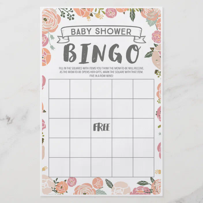 Vintage Rose Double Sided Baby Shower Games Flyer Zazzle Com