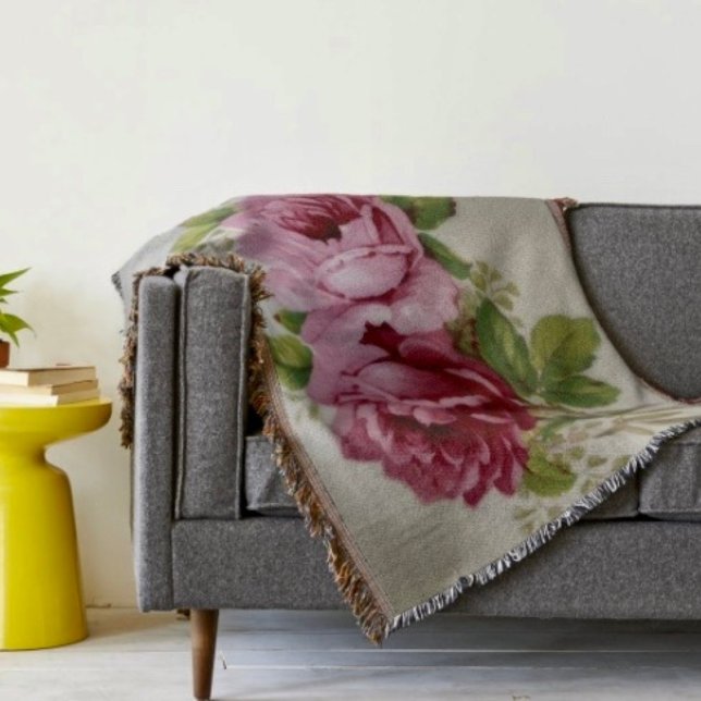 Vintage Rose Elegance  Throw Blanket (Creator Uploaded)