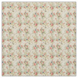 Vintage Rose Elegance with Navy Blue Accents Fabric