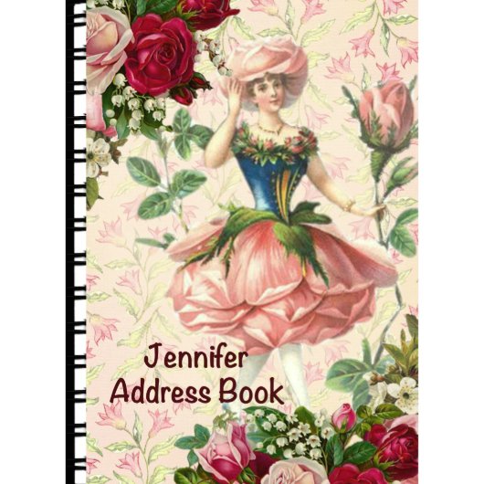 Vintage Rose Fairy Telephone Address Book (Front)