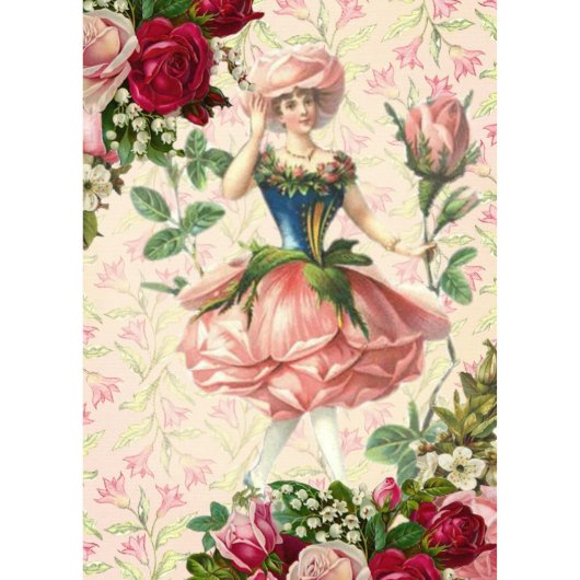 Vintage Rose Fairy Telephone Address Book (Front)