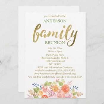 Vintage Rose Family Reunion Invitation by MaggieMart at Zazzle
