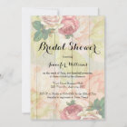 Vintage rose floral bridal shower invitations