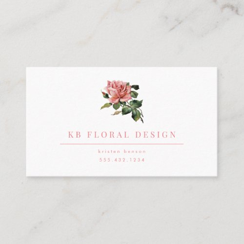 Vintage Rose Floral Design Business Card