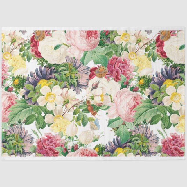 Vintage Rose Floral Medley Tissue Paper (Front)