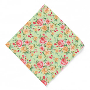 Vintage Rose Floral Modern Popular Bandana