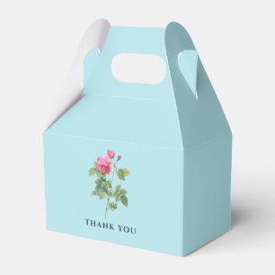 Vintage Rose Floral Pastel Blue Botanical Party Favor Boxes