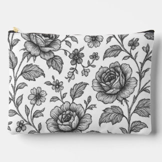 Vintage Rose Floral Pattern  Accessory Pouch