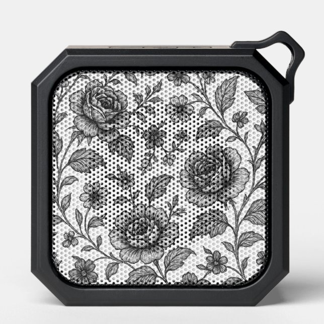 Vintage Rose Floral Pattern  Bluetooth Speaker (Front)