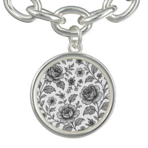 Vintage Rose Floral Pattern Bracelet