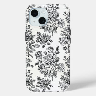 Vintage Rose Floral Pattern iPhone 15 Case