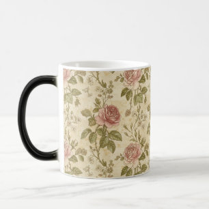 Vintage Rose Floral Pattern Color Morph Mug