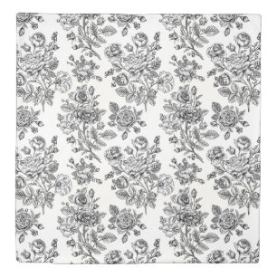 Vintage Rose Floral Pattern Duvet Cover