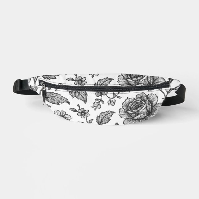 Vintage Rose Floral Pattern  Fanny Pack (Front)