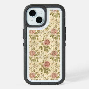 Vintage Rose Floral Pattern iPhone 15 Case