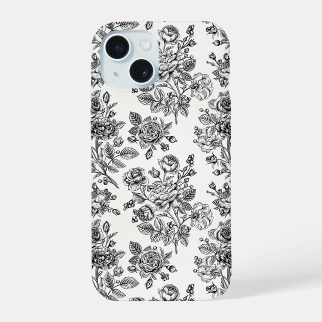 Vintage Rose Floral Pattern Iphone Case (Back)