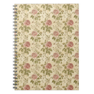 Vintage Rose Floral Pattern Notebook