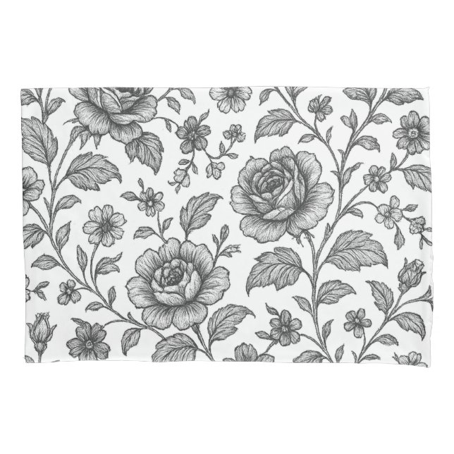 Vintage Rose Floral Pattern  Pillow Case (Front)