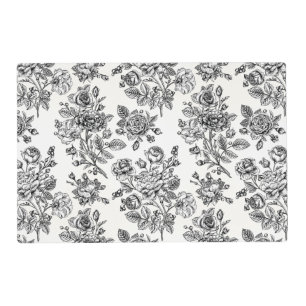 Vintage Rose Floral Pattern Placemat