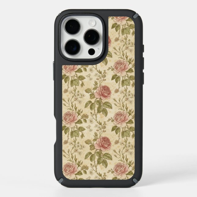Vintage Rose Floral Pattern Speck iPhone Case (Front)