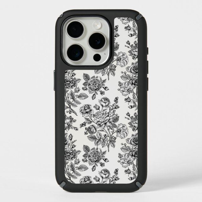 Vintage Rose Floral Pattern Speck iPhone Case (Front)