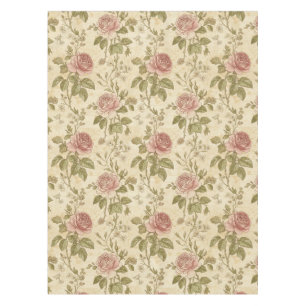 Vintage Rose Floral Pattern Tablecloth